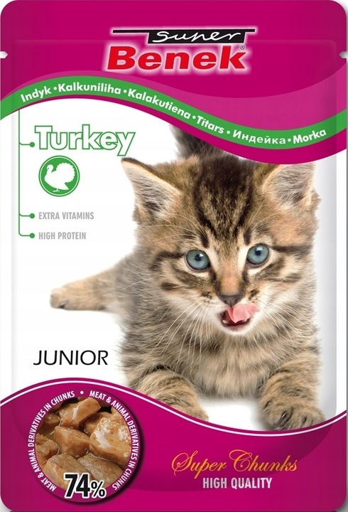 Benek Saszetki dla Kota Junior Kitten MIX SMAKÓW w Galarecie i Sosie 24x100