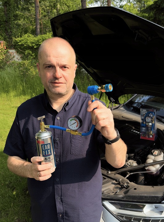 CARFIX 3w1 - 2x CZYNNIK CHŁODNICZY GAZ DO KLIMATYZACJI R134A + PRZEWÓD