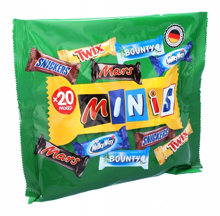 ZESTAW Mini batony Mars Snickers Bounty Twix Milky Way MINIS 400g DE