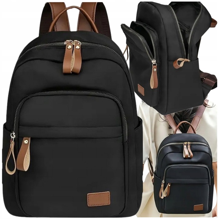 PLECAK DAMSKI PLECACZEK DO PRACY SZKOŁY CZARNY STYLOWY MIEJSKI POJEMNY