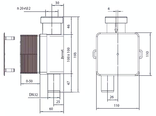 Syfon antyzapachowy podtynkowy 32 kulka - klimatyzacja skropliny HL138