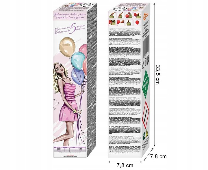Butla z Helem na 5 Balonów Urodziny Impreza Dziecka Balony Certyfikowana