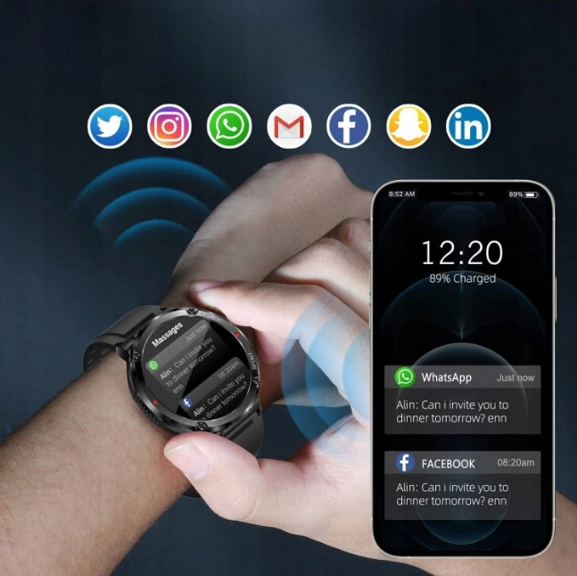 SMARTWATCH Zegarek Męski 600MAH ROZMOWY SMS