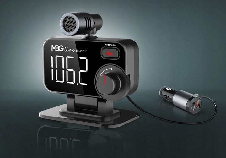 Transmiter FM Bluetooth 5.0 ładowarka USB QC 3.0