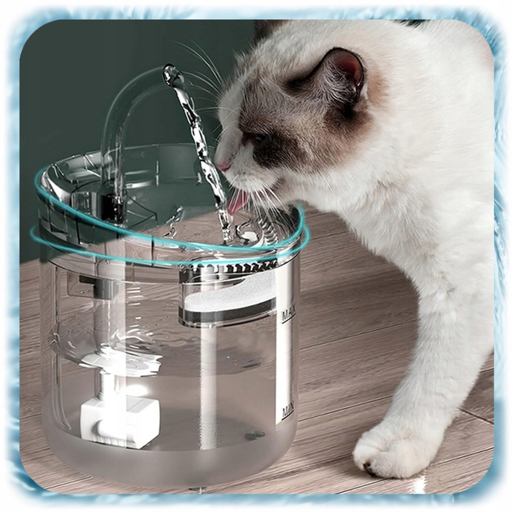 POIDEŁKO FONTANNA DLA KOTA PSA Poidło Automatyczne Miska 1,8L + Filtr