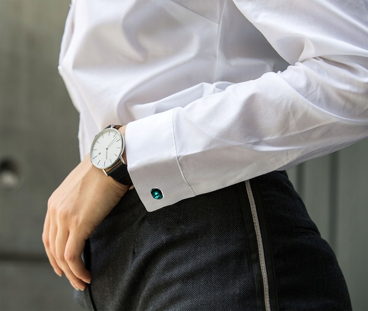 Spinki Do Mankietów Srebrne 925 Kryształ Na Prezent Dla Kobiety Mężczyzny