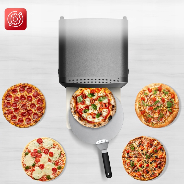 PIEC DO PIZZY ⌀37 MINI PIEKARNIK 450°C PIZZA 2200W ELEKTRONICZNE