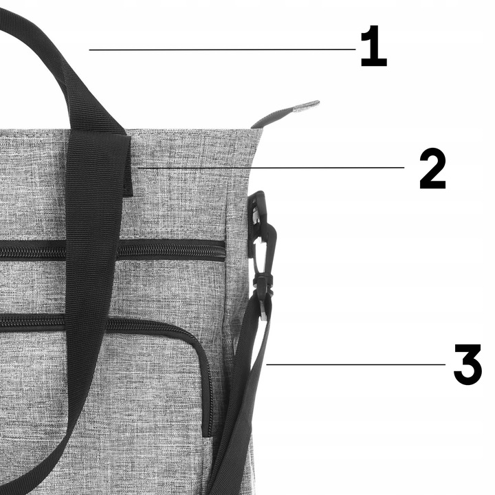 Torba damska duża torebka shopper szara pojemna z paskiem na ramię ZAGATTO