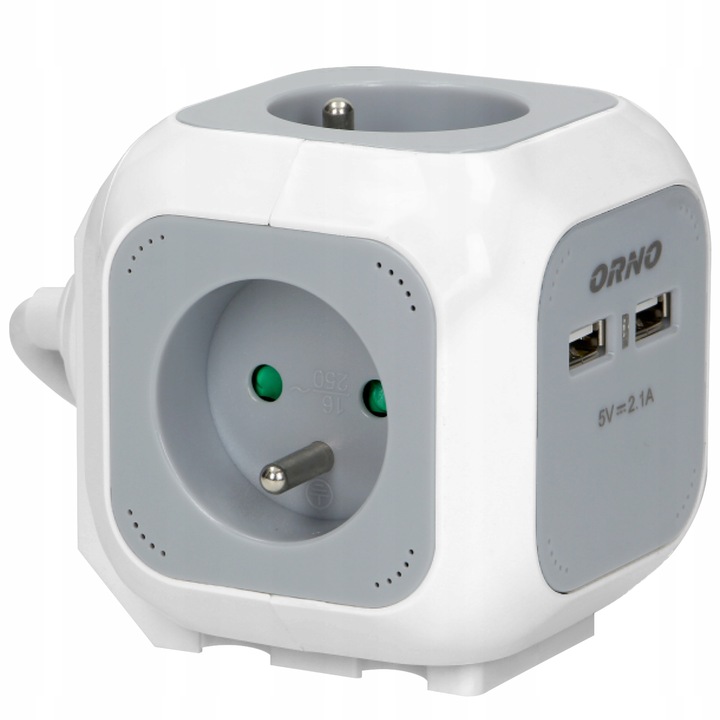 Przedłużacz Listwa Kostka Magic Cube 4-Gniazda 2x USB Ładowarka Kabel 1,4m