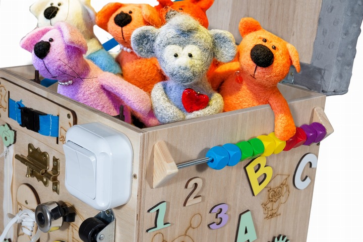 PUFA Manipulacyjna Na Zabawki Tablica Skrzynia