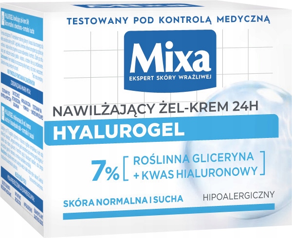 Mixa Hyalurogel Lekki Krem Intensywnie Nawilżający Do Twarzy 50 ml