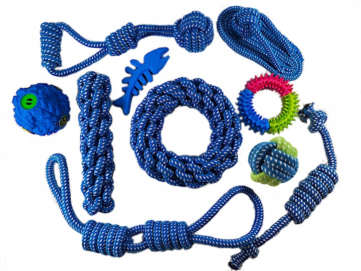 Zestaw zabawek dla psa 10szt. Gryzak Piłka Szarpak