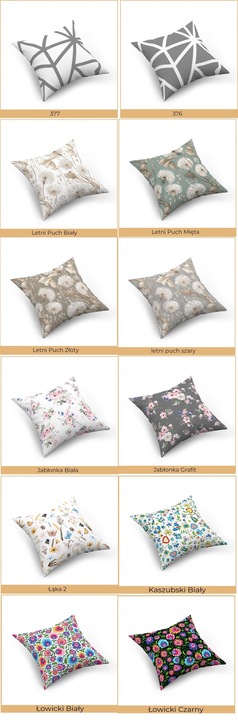 Zestaw 4 poszewek na poduszki, jaśki, 40x40 cm, 100% bawełna, mix