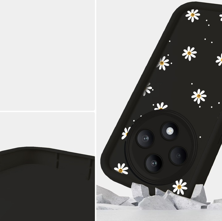 ETUI DO OPPO RENO 12 F 5G / 12 FS 5G SILIKON SOFT OCHRONA Stokrotki + SZKŁO