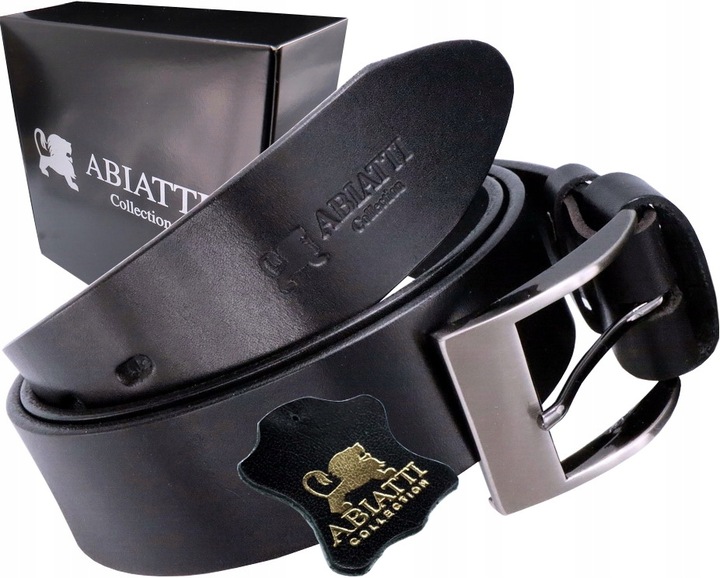 SKÓRZANY PASEK MĘSKI DO SPODNI BRĄZOWY SZEROKI PAS DO JEANSÓW GRUBA SKÓRA