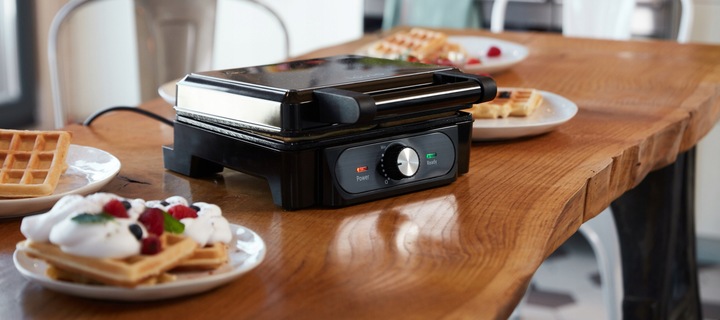 GOFROWNICA XXL 4 DUŻE GOFRY MARMURKOWA POWŁOKA REGULACJA TEMPERATURY