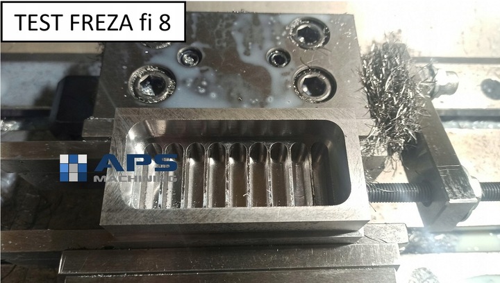 FREZ WĘGLIKOWY VHM MTS fi 8mm 55 HRC 4pióra TEST