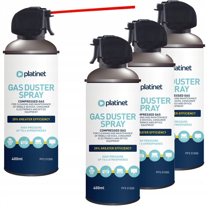 SPRĘŻONE POWIETRZE W SPRAYU Z RURKĄ AIR SPRAY 3 x 400ml