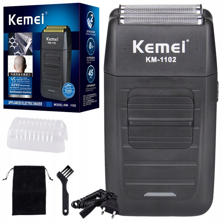 BEZPRZEWODOWA GOLARKA FOLIOWA DO GOLENIA BRODY WŁOSÓW MĘSKA MASZYNKA KEMEI