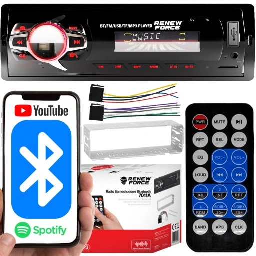 Radio samochodowe FM USB MP3 Bluetooth 1DIN PILOT