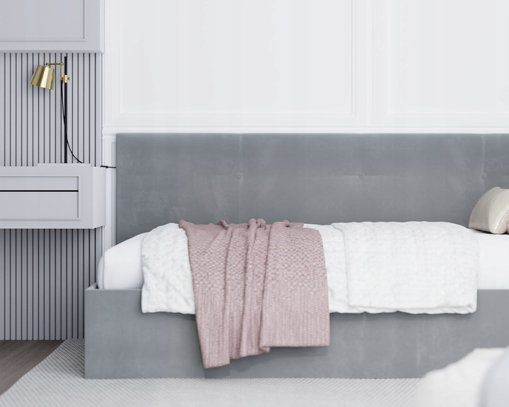 Łóżko młodzieżowe FREDDY z pojemnikiem podnoszonym 90x200 tapicerowane