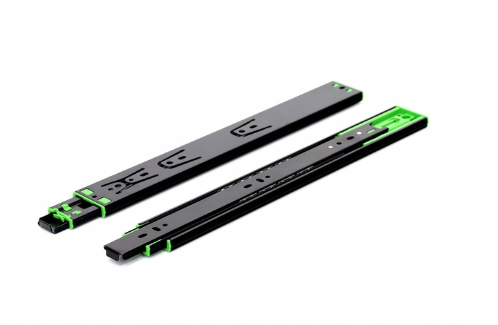 Prowadnica kulkowa SEVROLL do szuflad cichy domyk 350 mm czarna udźwig