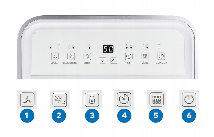 Osuszacz powietrza EBERG AZARI pochłaniacz 20l/24h +WiFi +TIMER +higrostat