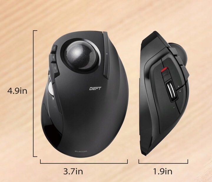 Mysz trackballowa ELECOM DEFT, bezprzewodowa 2,4GHz funkcja 8 przycisków