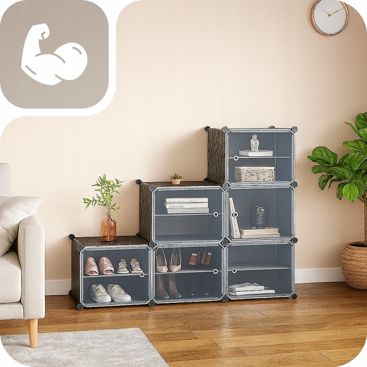 SZAFKA NA BUTY OBUWIE MODUŁOWA REGAŁ PÓŁKA 12 POZIOMÓW PUDEŁKA