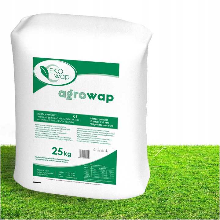 Wapno granulowane trawnik CaCO3 Ogród 25kg Bardzo Wydajne Nawóz