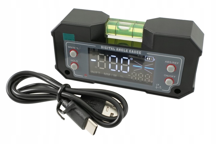 POZIOMNICA ELEKTRONICZNA CYFROWA 4x90° MAGNETYCZNA Z KĄTOMIERZEM