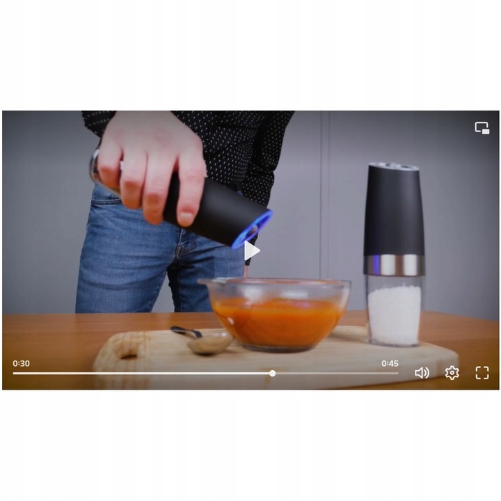 Młynek Elektryczny do Soli i Pieprzu Zestaw 2 Młynków do Mielenia Przypraw