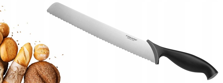 FISKARS NÓŻ DO CHLEBA KROJENIA PIECZYWA DŁUGI OSTRY ZĄBKOWANY 23cm