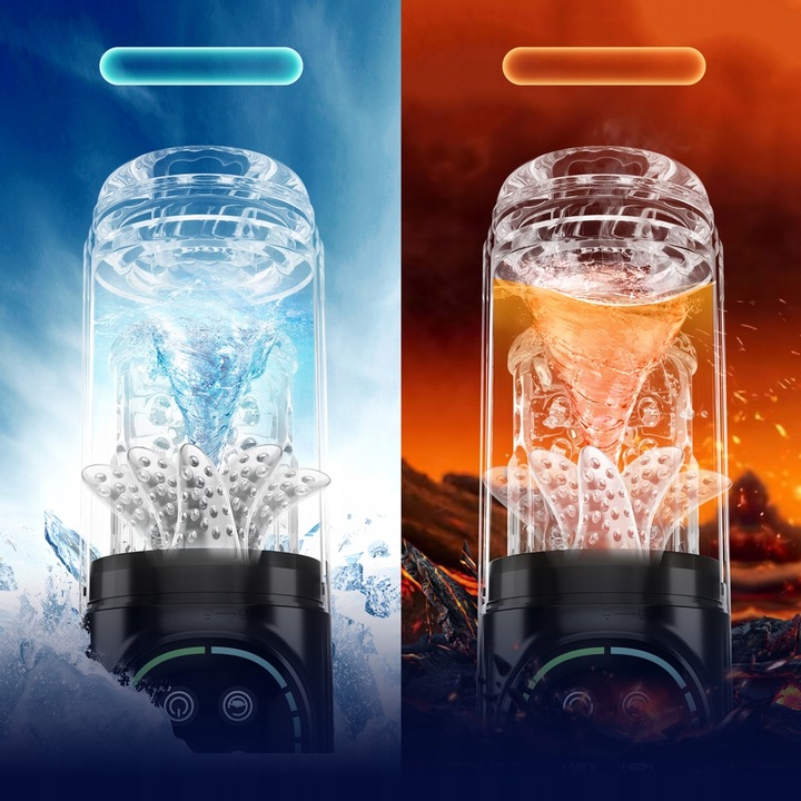 masturbator męski z 3 pompkami i 7 ruchami obrotowymi, wibrujący i ssący