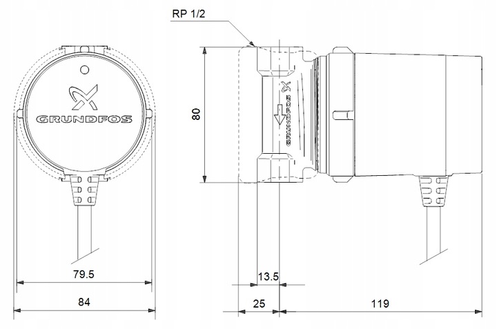 POMPA CYRKULACYJNA OBIEGOWA CW ENERGOOSZCZĘDNA GRUNDFOS COMFORT 15-14 B PM