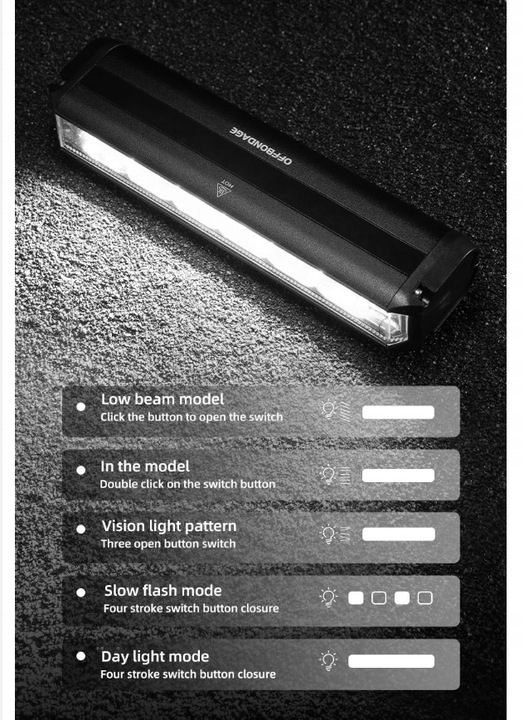 LAMPKA ROWEROWA LED PRZÓD Bardzo Mocna USB-C