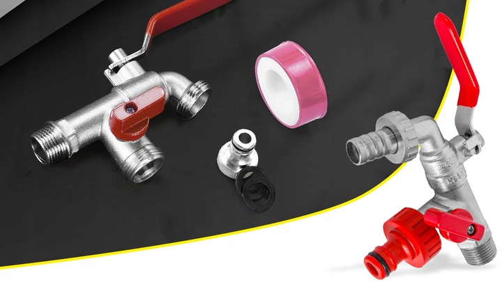 PODWÓJNY ZAWÓR KRAN S60 IBC DO ZBIORNIKA MAUZER KOREK ZŁĄCZE NA WĄŻ 2x