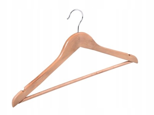 WIESZAK DREWNIANY NA UBRANIA KOMPLET 10 SZTUK DO GARDEROBY WIESZAKI