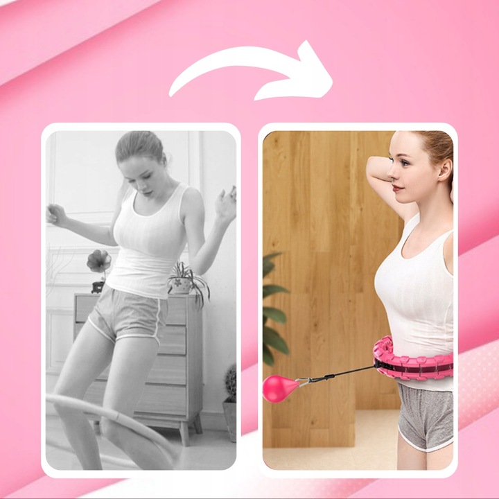 HULA HOP Z OBCIĄŻENIEM ODCHUDZAJĄCE KOŁO Z WYPUSTKAMI MASAŻER OBCIĄŻNIK