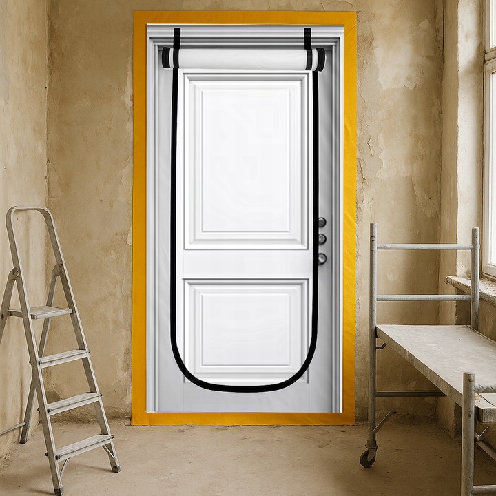 KURTYNA PRZECIWPYŁOWA Drzwi Remontowe Budowlane Z ZAMKIEM BŁYSKAWICZNYM