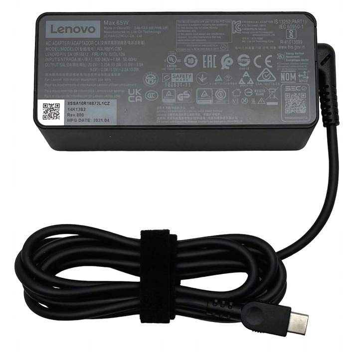 ORYGINALNY ZASILACZ ŁADOWARKA LENOVO 65W 20V 3.25 wtyk USB-C USBC USB Typ C