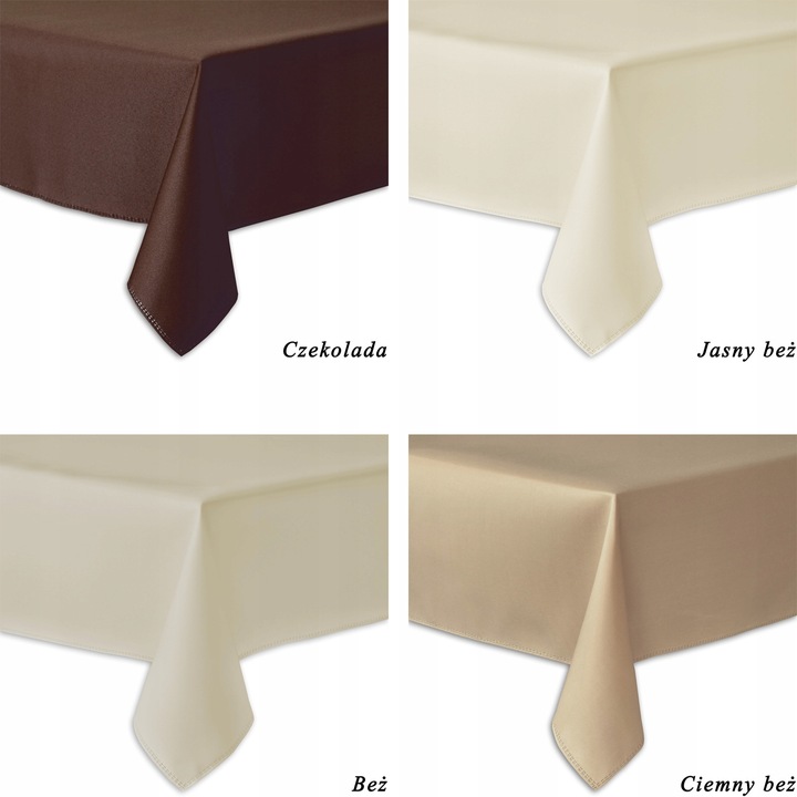 OBRUS PLAMOODPORNY - 120X160 - SOLID GŁADKI BIAŁY