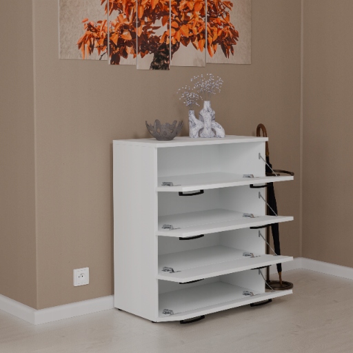 SZAFKA NA BUTY BIAŁA REGAŁ PÓŁKA STOJAK DO PRZEDPOKOJU ORGANIZER NA