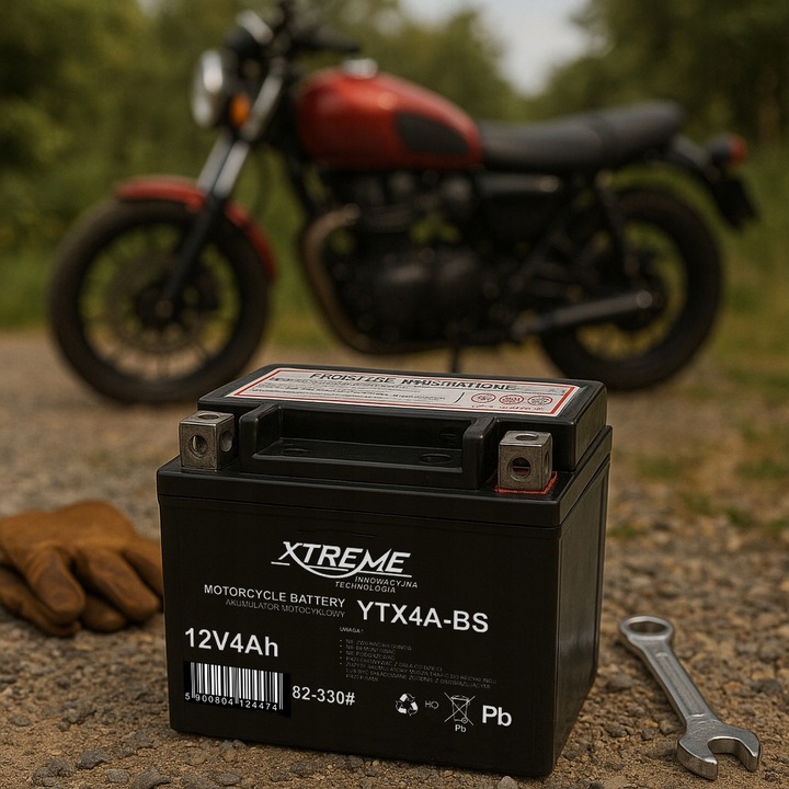 AKUMULATOR MOTOCYKLOWY XTREME 12V 4Ah BEZOBSŁUGOWY SKUTER MOTOR QUAD ATV