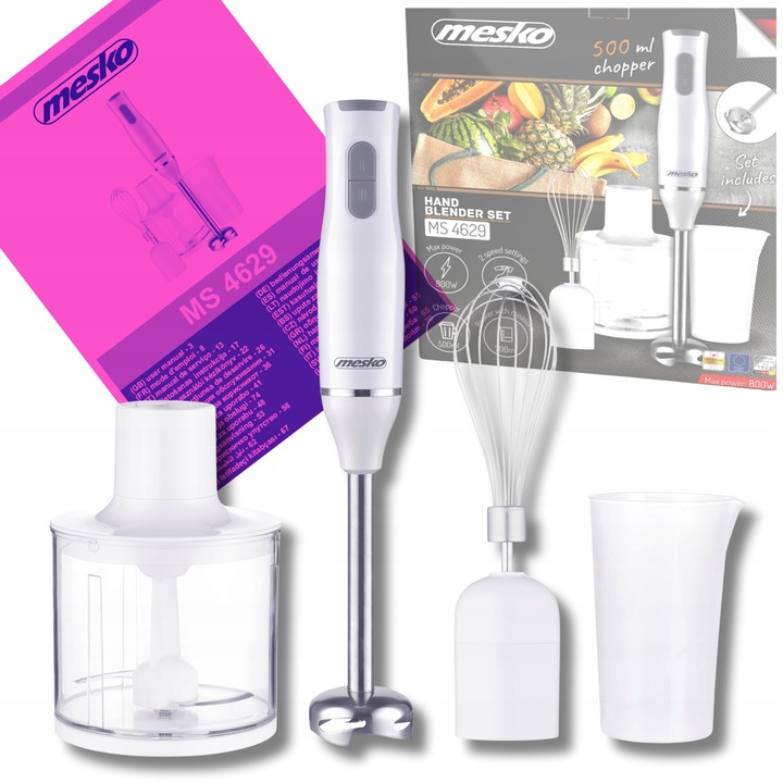 BLENDER RĘCZNY MIKSER WIELOFUNKCYJNY Rozdrabniacz Trzepaczka Turbo