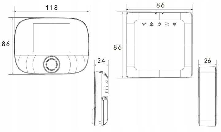Termostat WIFI z bezprzewodowym przekaźnikiem bezpotencjałowym TUYA
