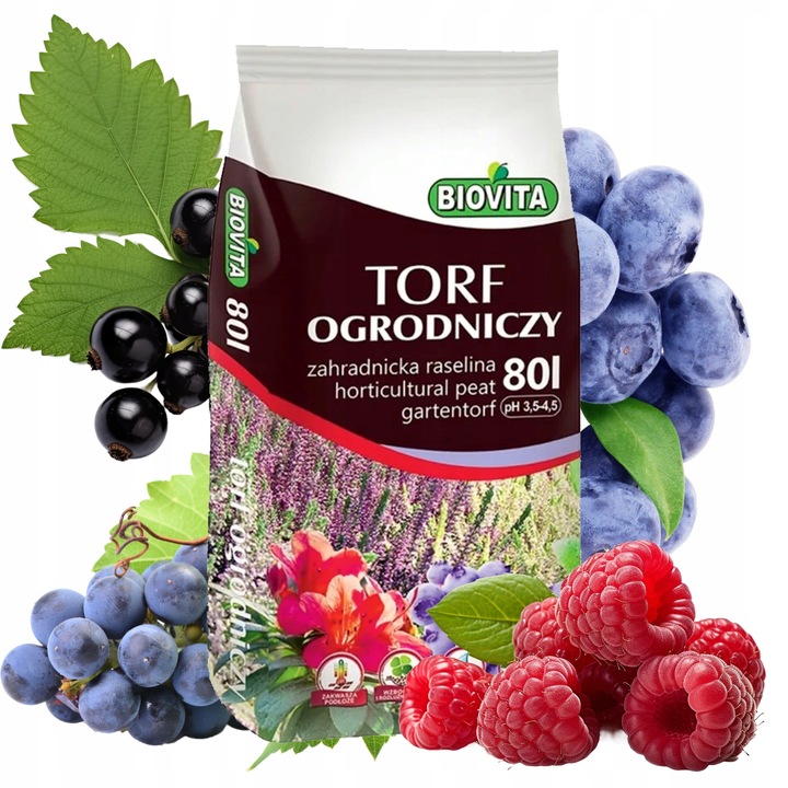 Torf Ogrodniczy Kwaśny 3,5-4,5 pH 80L BIOVITA
