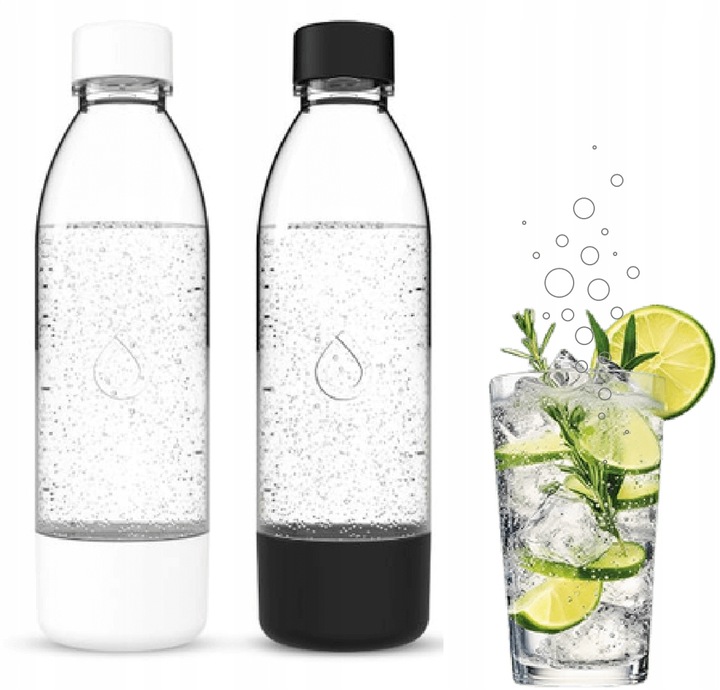 PushAir 2 butelki do saturatora Dafi 0,7 l czarne