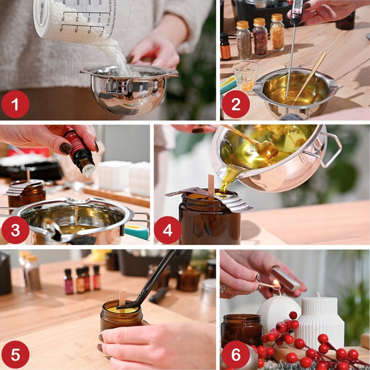 ZESTAW DO ROBIENIA ŚWIEC DIY WYROBU ŚWIECZEK SOJOWYCH 21w1 PREZENT