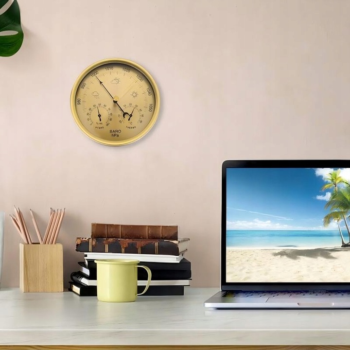 130mm okrągła Barometr ścienny Termometr Higrometr wilgotność Stacja
